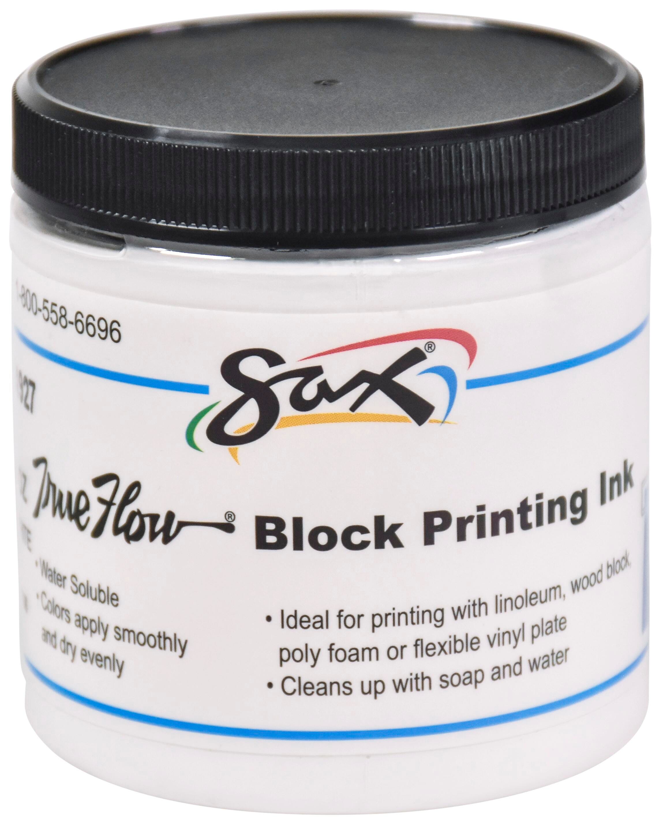 Sax Water Soluble Block Printing Ink, 8 Ounce Jar, White 461927